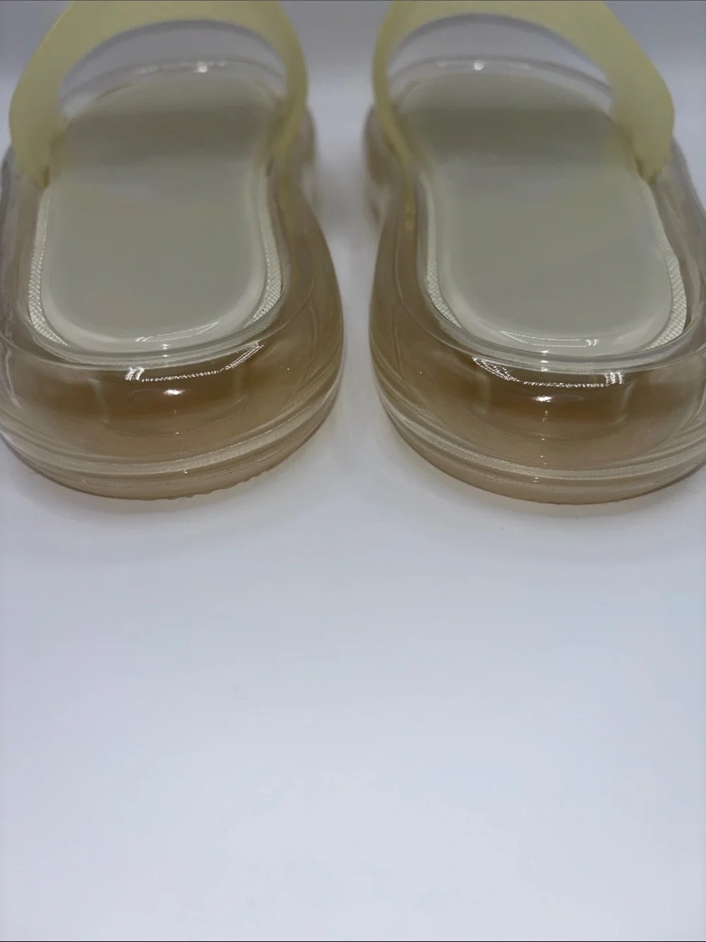 Tory Burch Cream/Clear Jelly Slide Sandals